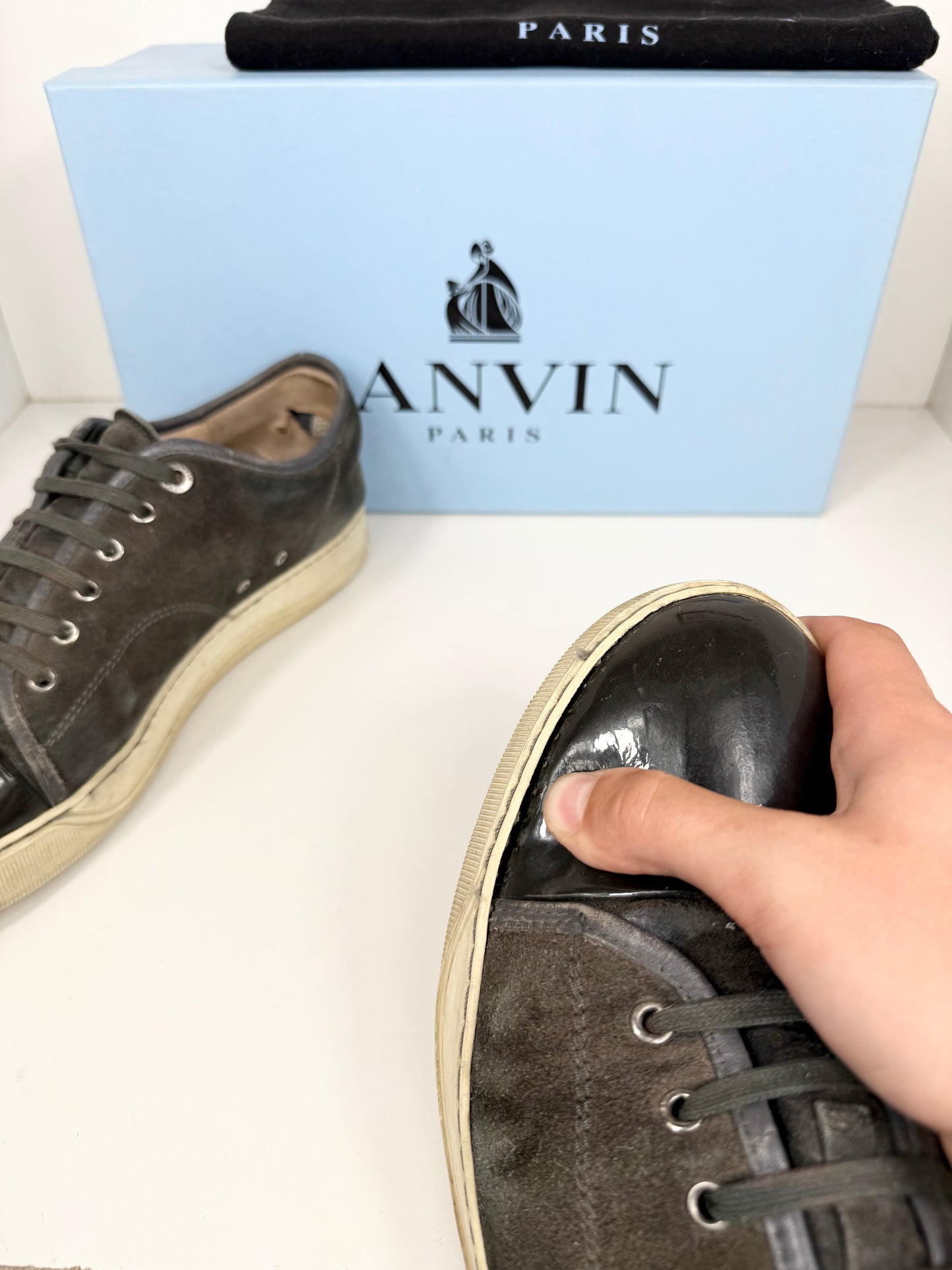 Lanvin Patent Cap Toe Sneaker