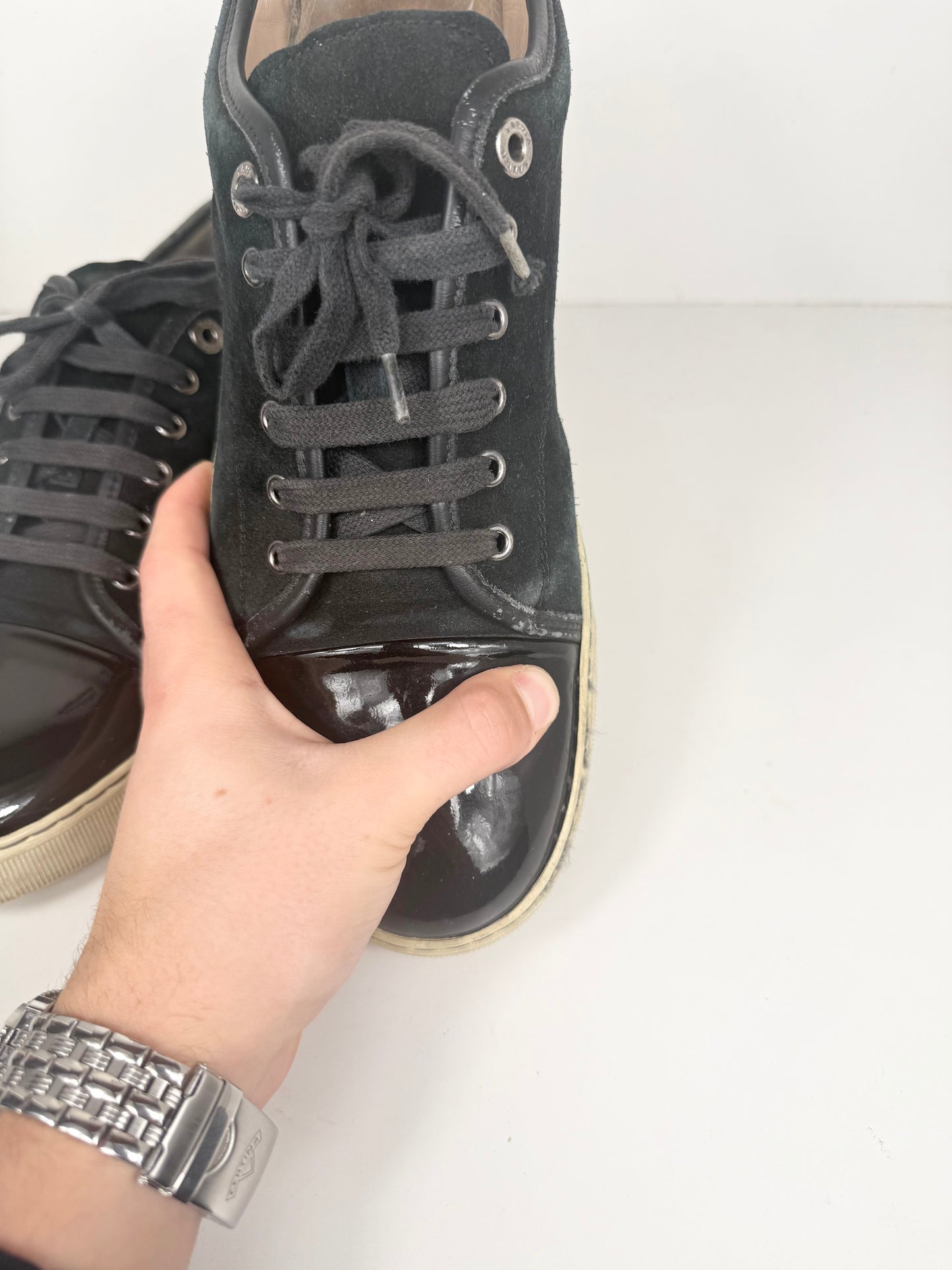 Lanvin Patent Cap Toe Sneaker