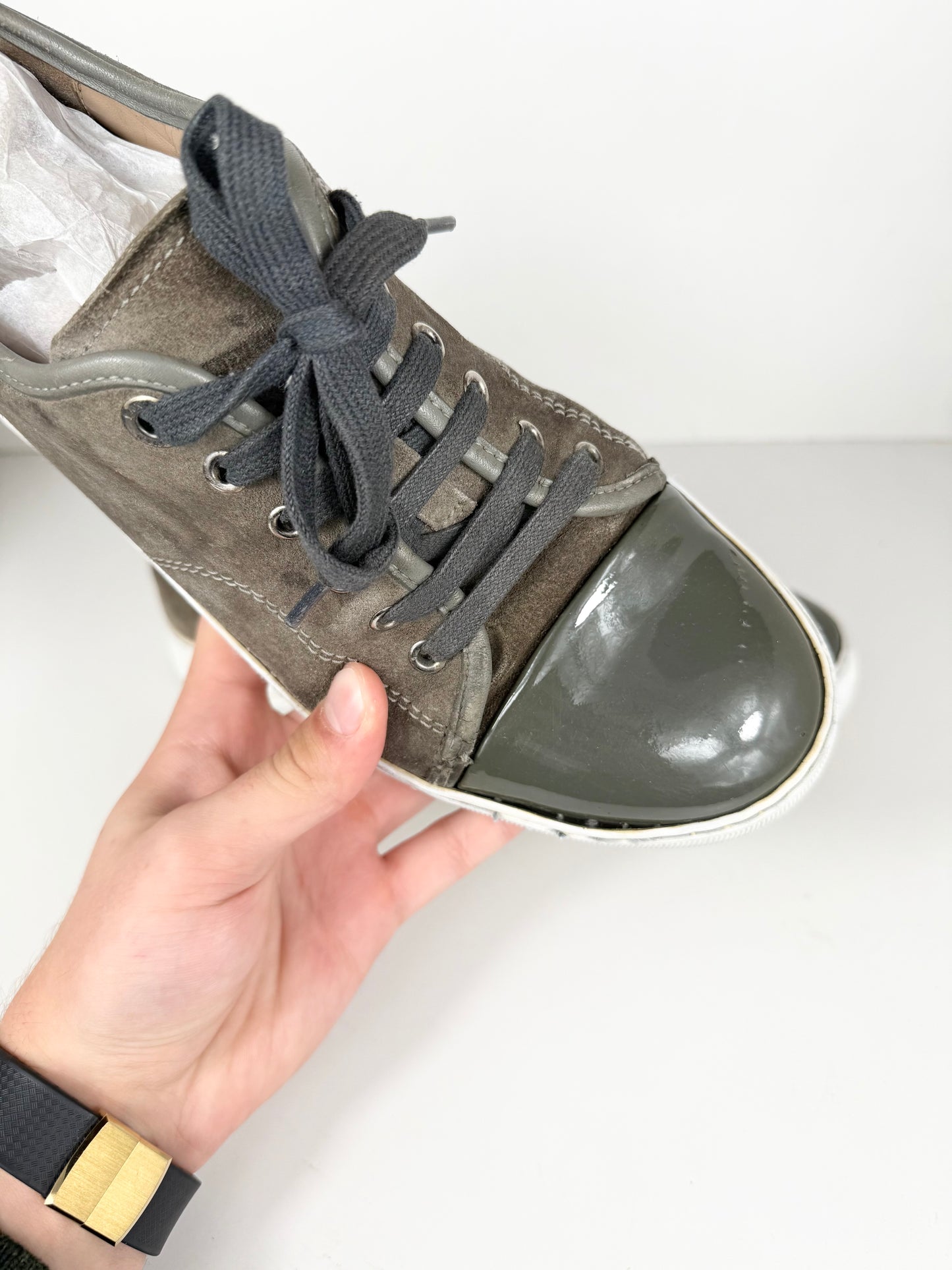 Lanvin Patent Cap Toe Sneaker
